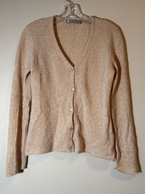 InCashmere 100% Cashmere V-Neck Cardigan Sweater Large L